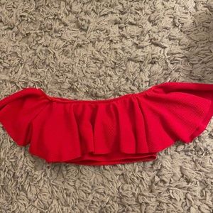 Red off the shoulder bikini